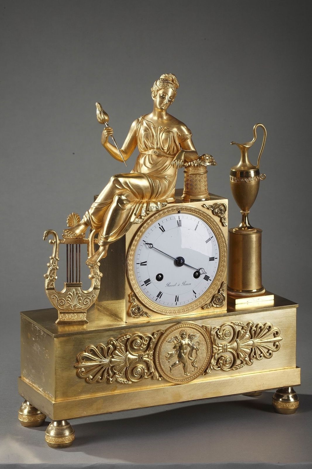 photo for sale Pendule Empire « The Spinner » par Rossel à Rouen