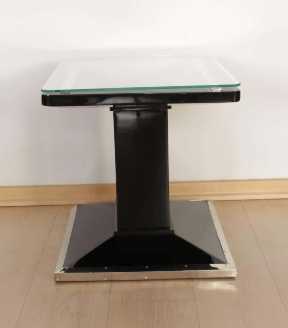 Bauhaus Side / Luggage Table, Black Lacquer And Chrome, Austria, Circa 1920 photo vinterior