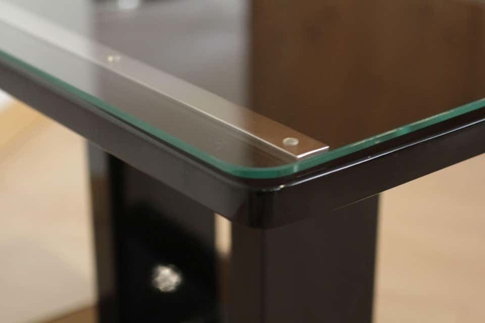 Bauhaus Side / Luggage Table, Black Lacquer And Chrome, Austria, Circa 1920 photo vintage