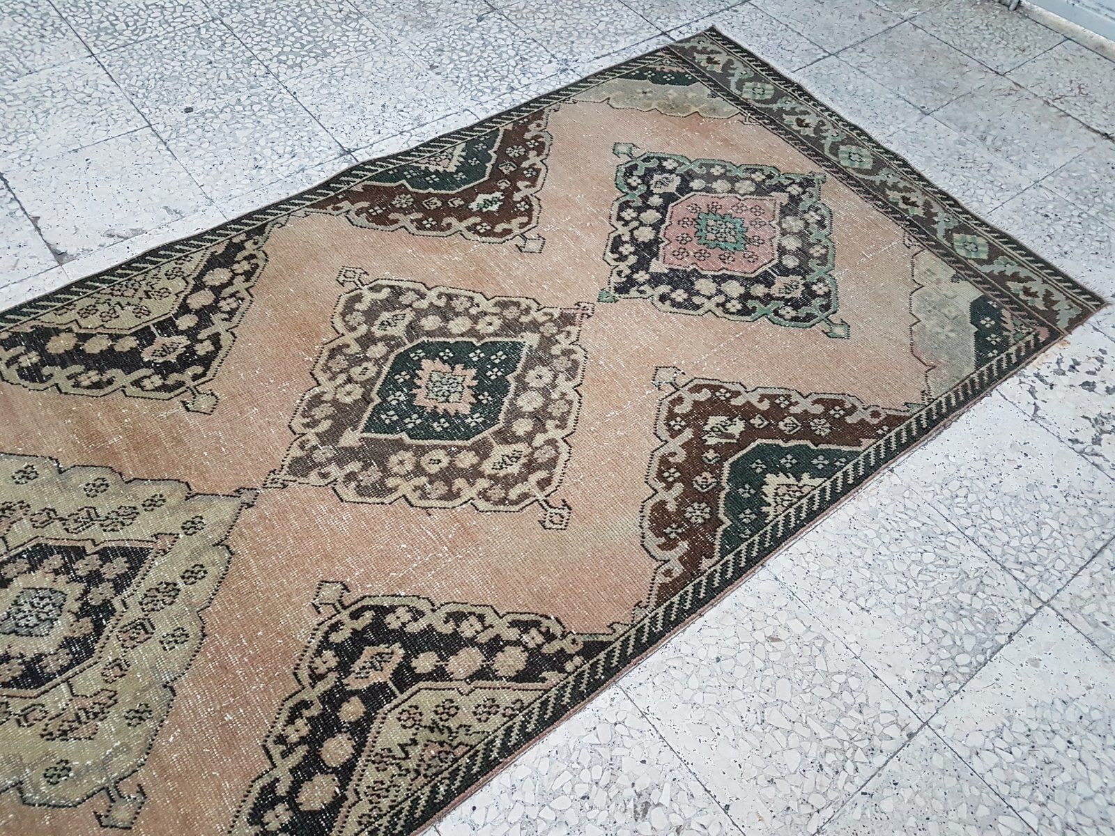 Vintage Turkish Oushak Runner Rug, 1970s photo Textiles