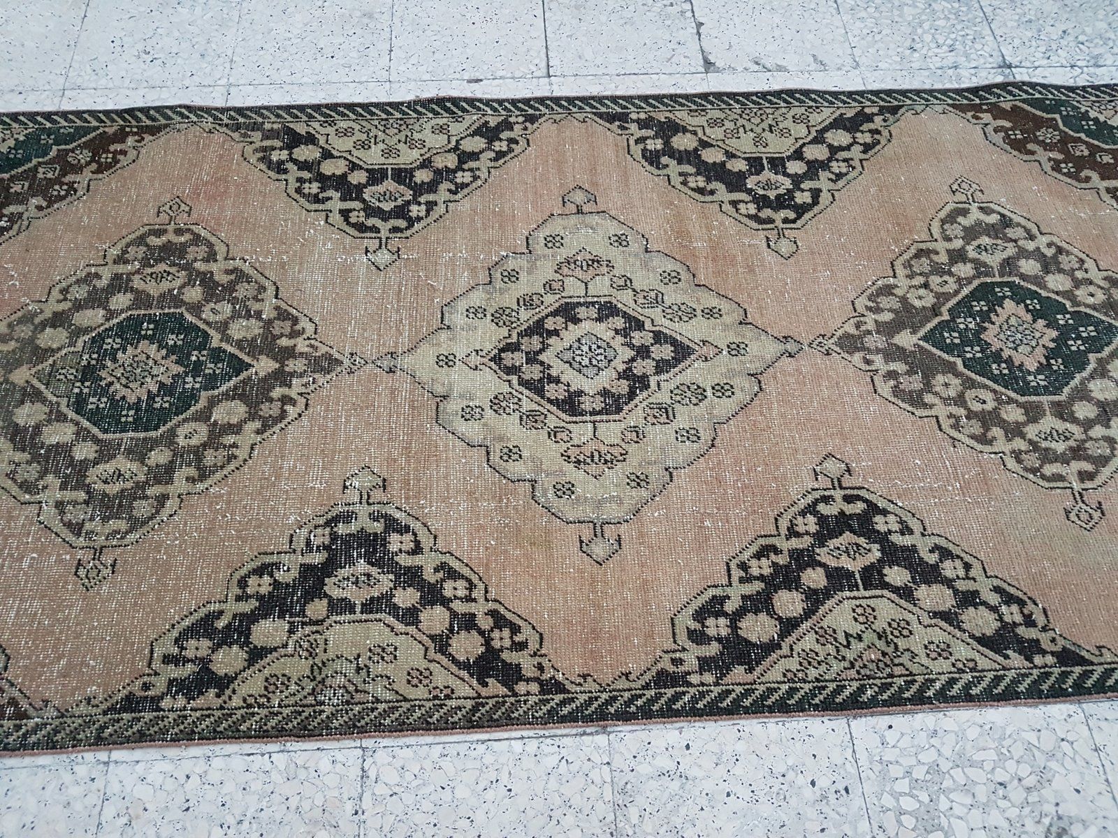 Vintage Turkish Oushak Runner Rug, 1970s photo vintage