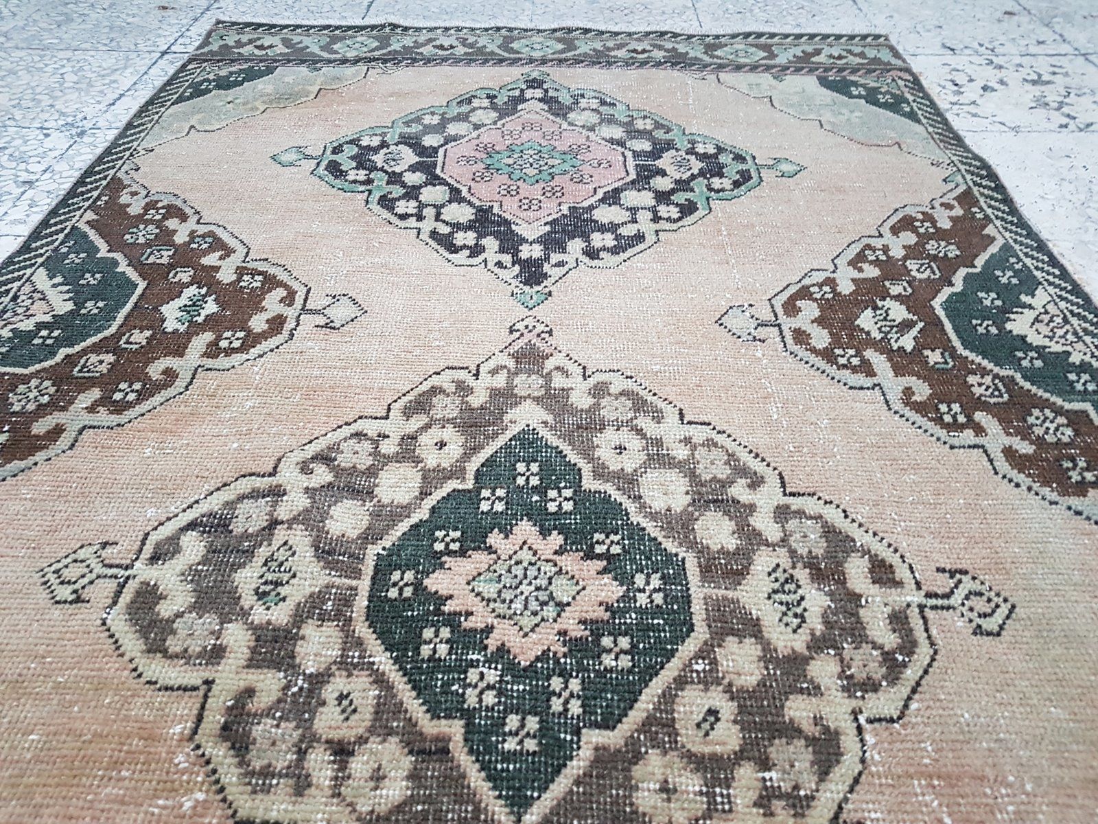 photo for sale Vintage Turkish Oushak Runner Rug, 1970s