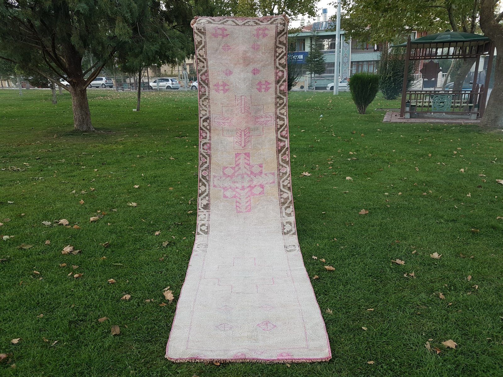 Turkish Kurdish Distressed Hallway Runner Rug, 1970s photo furniture