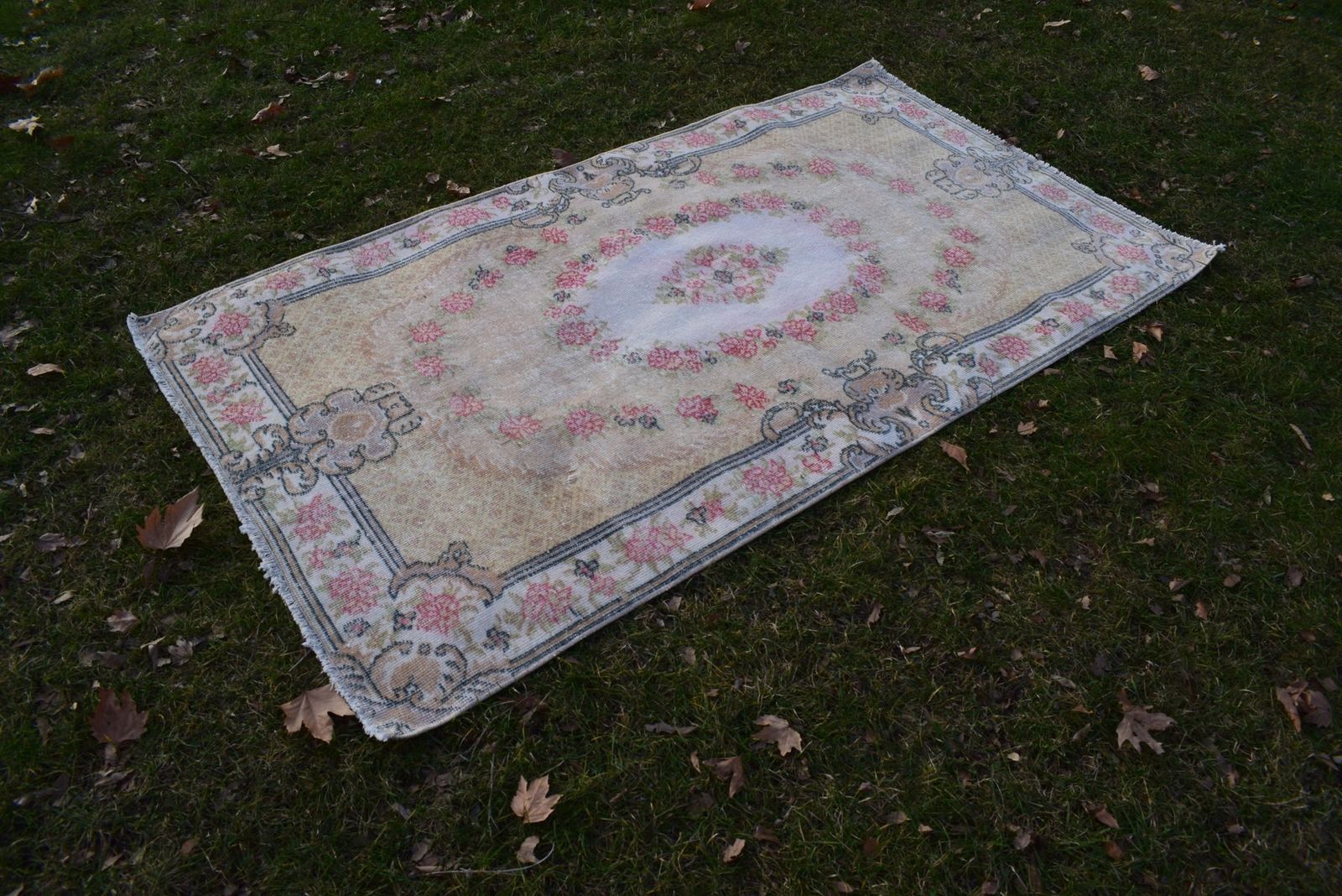 Turkish Hand Knotted Woolen Sparta Rug, 1970s photo for sale