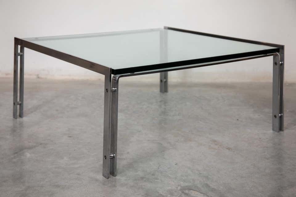 Glass Top And Chrome Coffee Table By Horst Brüning For Kill photo furniture