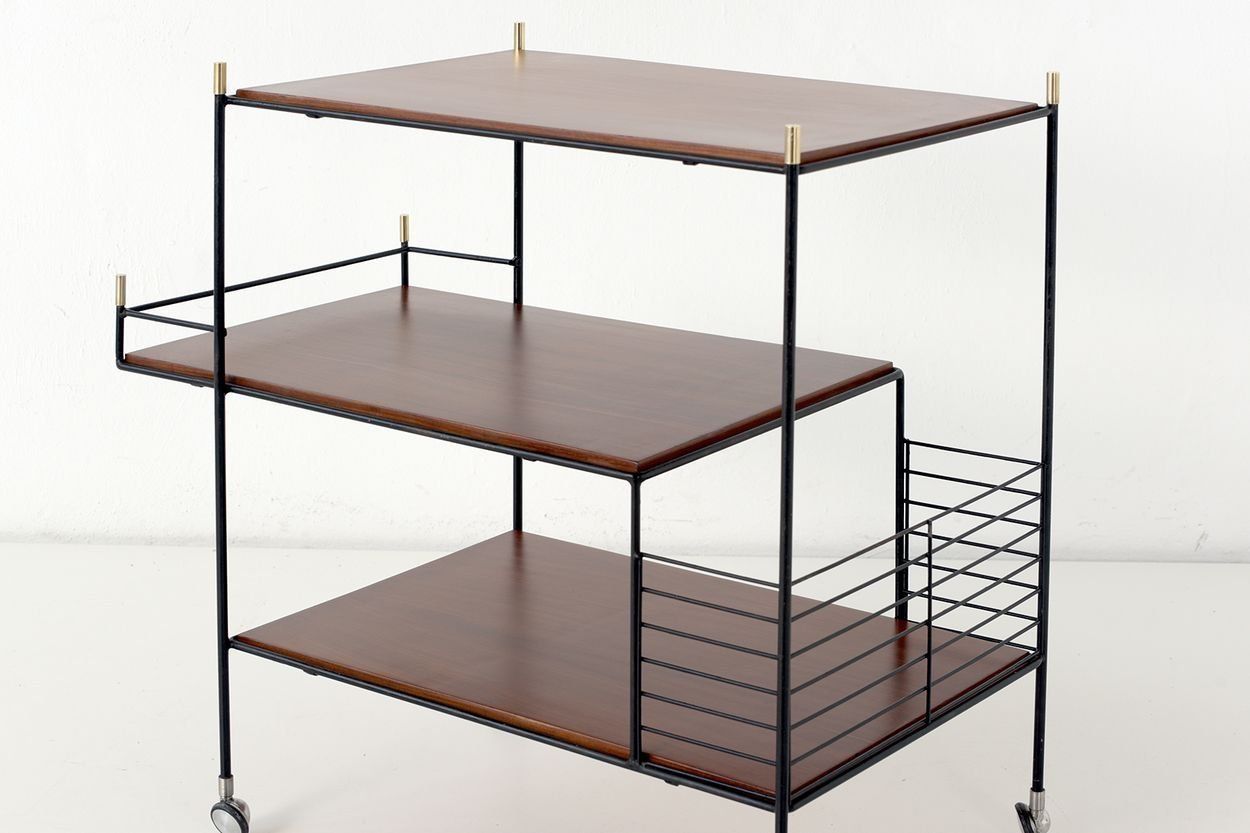 Italian Rosewood Bar Cart, 1960s photo furniture