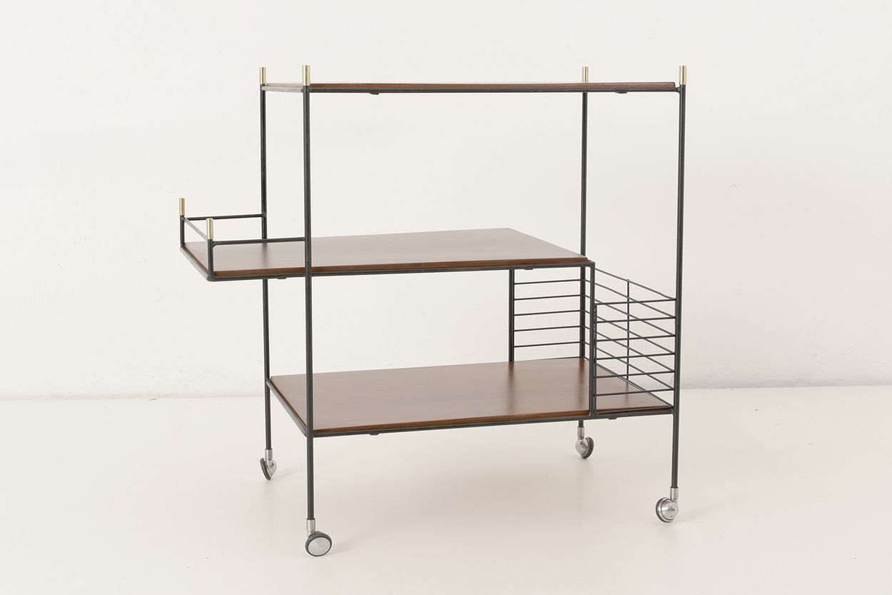 Italian Rosewood Bar Cart, 1960s photo vinterior