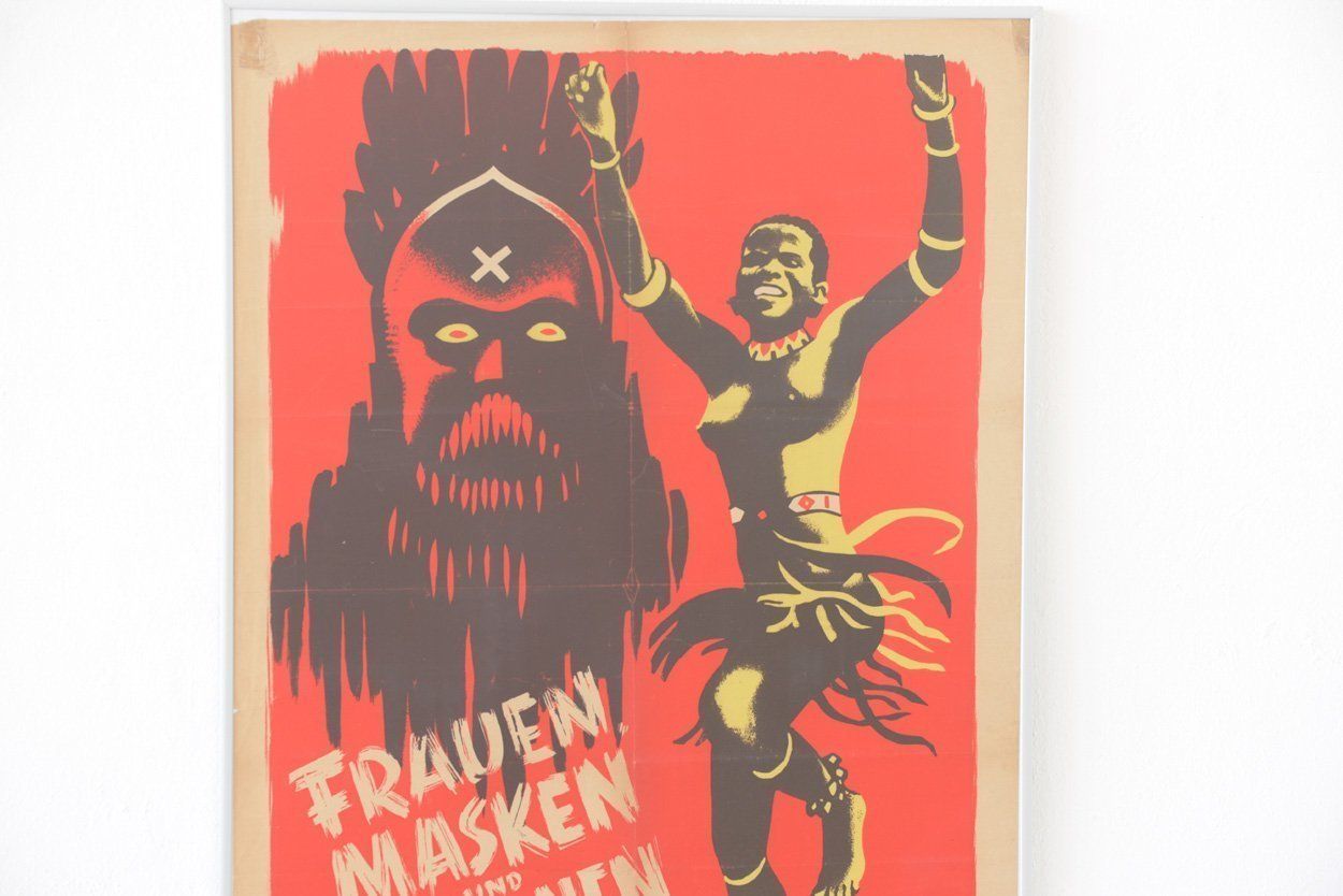 Vintage Womens Masks And Demons Movie Poster By Kurt Geffers For Defa Film, 1940s photo furniture
