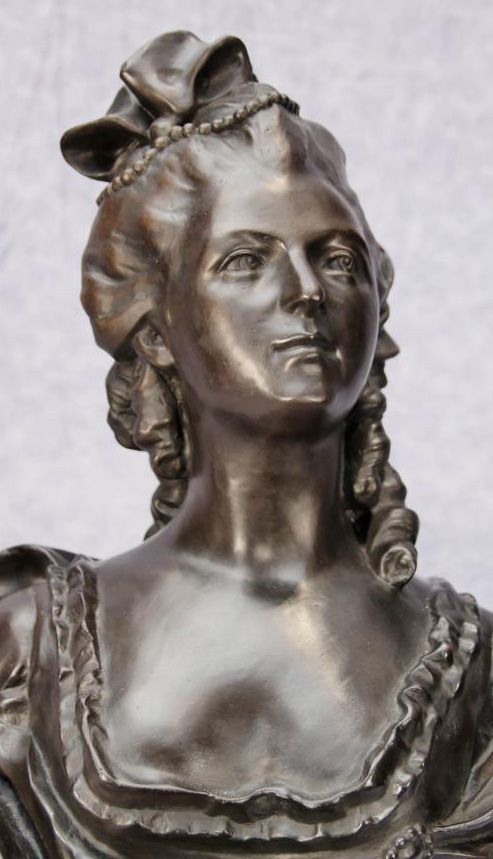French Bronze Bust Marie Antoinette Casting Statue Queen Of France photo furniture