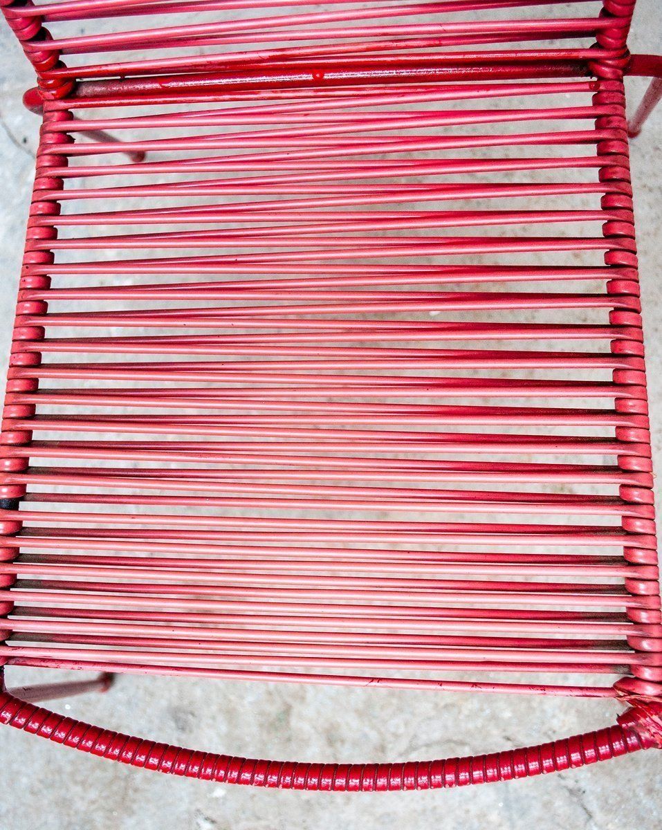 Italiaanse Kinderstoelen Van Ijzer En Kunststof, Ca. Jaren 1950, Set Van 2 photo vintage