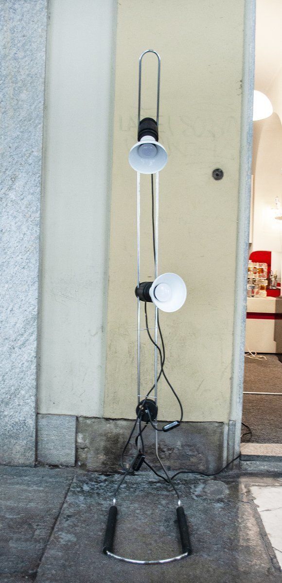 Vintage Italian Adjustable Double Light Floor Lamp, 1970s