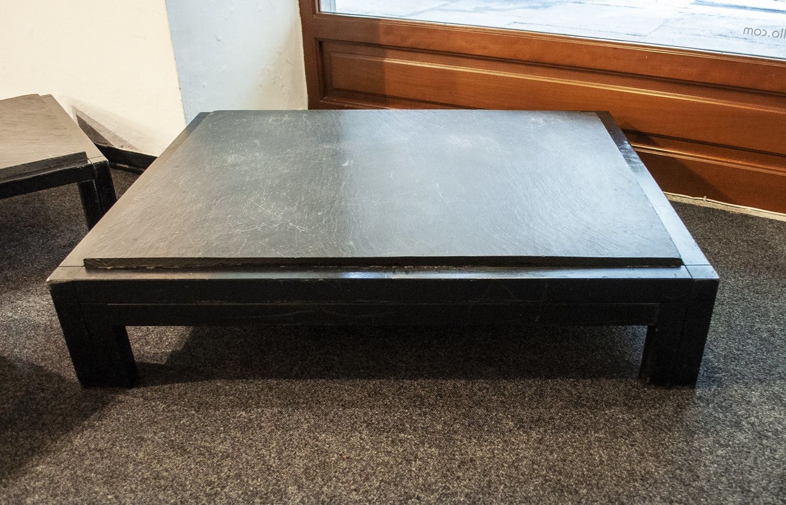 Furniture Italian Iron & Slate Coffee Tables From Urano Palma, 1970s, Set Of 3 photo