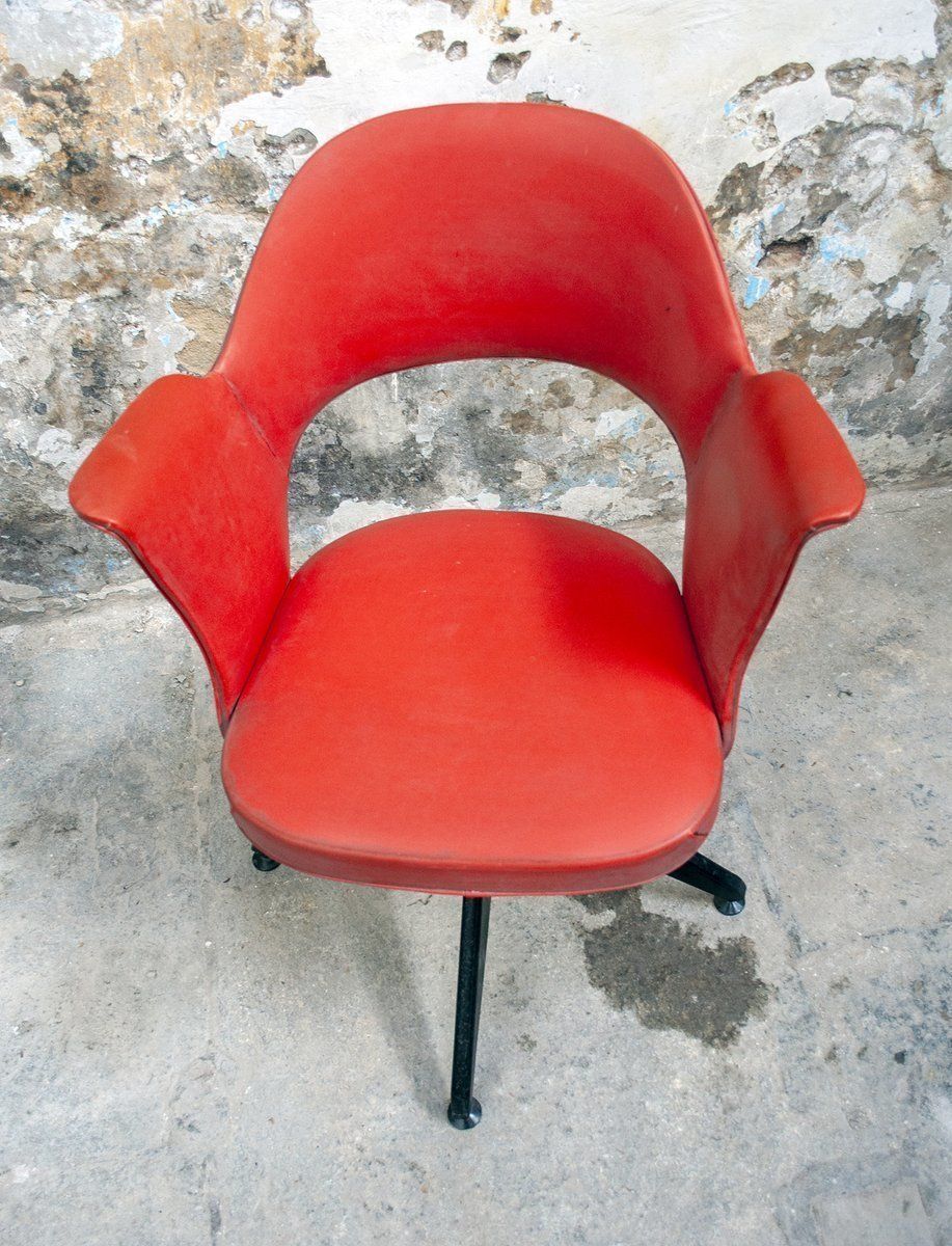 Italian Iron And Vinyl Swivel Chairs, 1950s, Set Of 2 photo Furniture