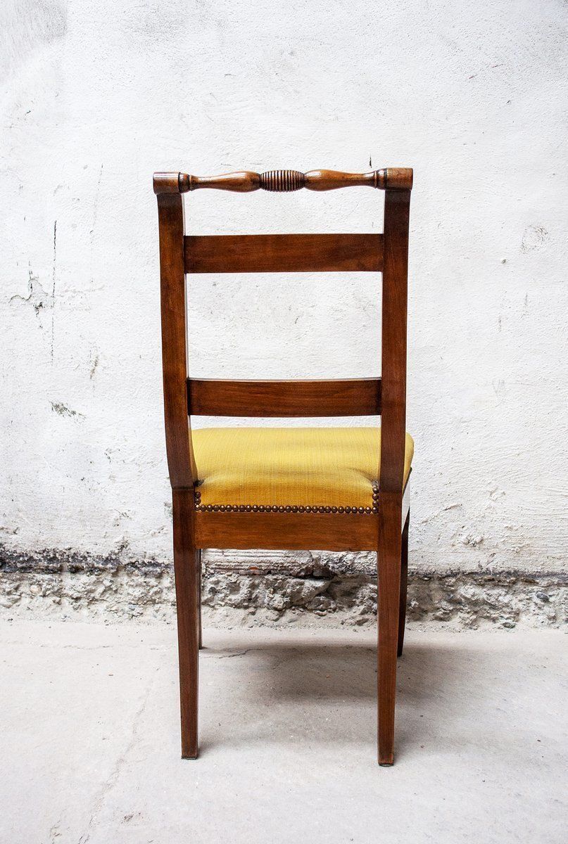 Antieke Italiaanse Houten Eetkamerstoelen In Empire Stijl, Set Van 4 photo Meubels
