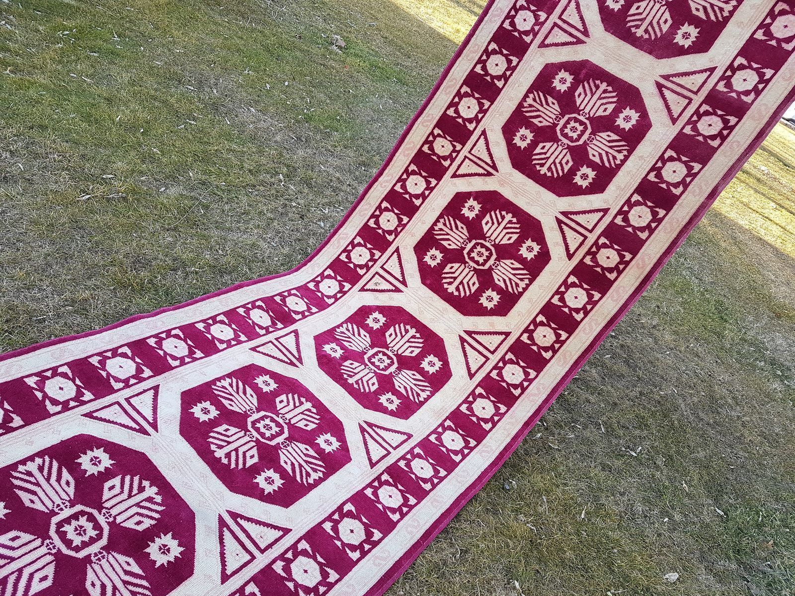 Turkish Geometric Runner, 1970s photo vintage