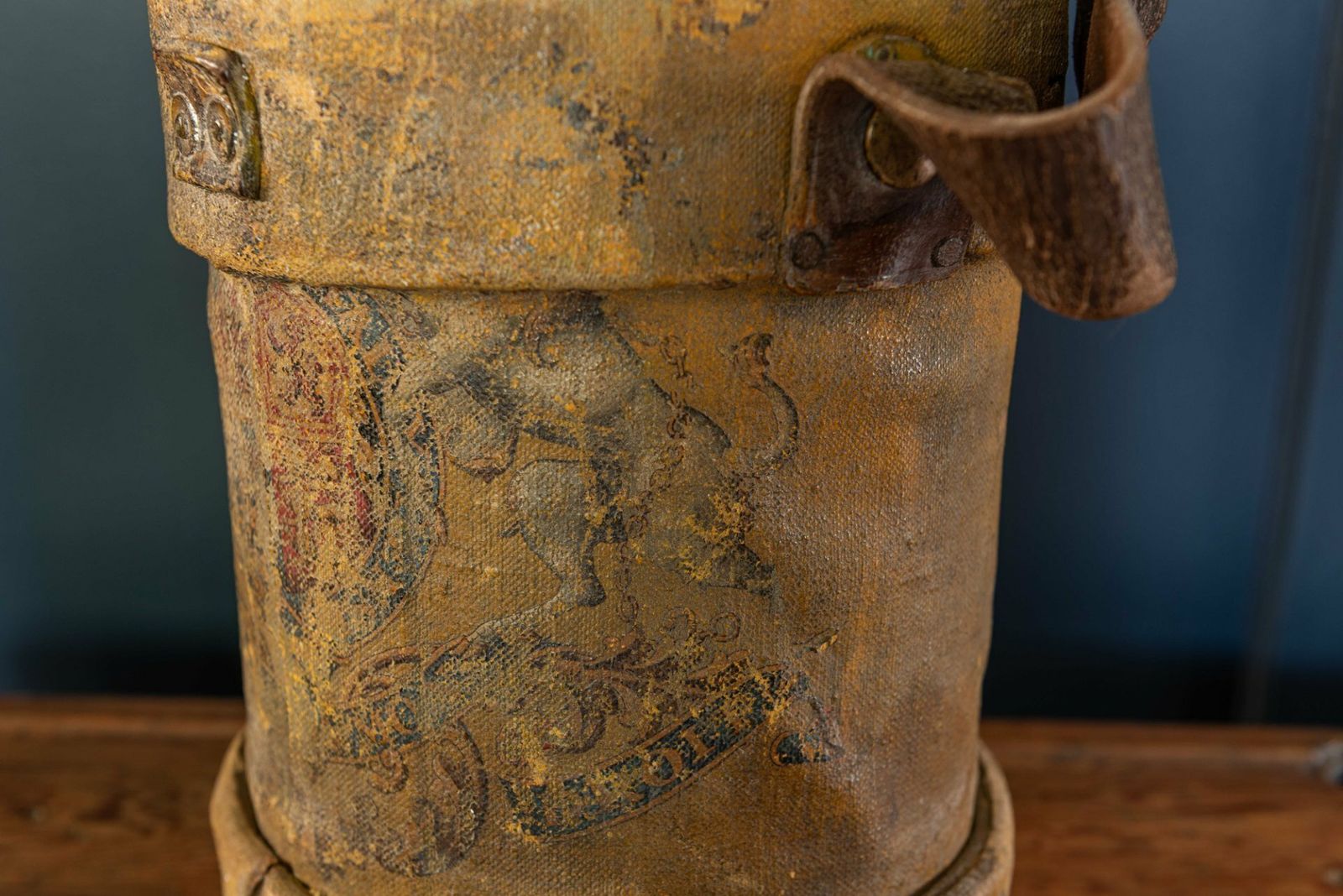 Leather Cordite Carrier With Royal Coat Of Arms photo furniture