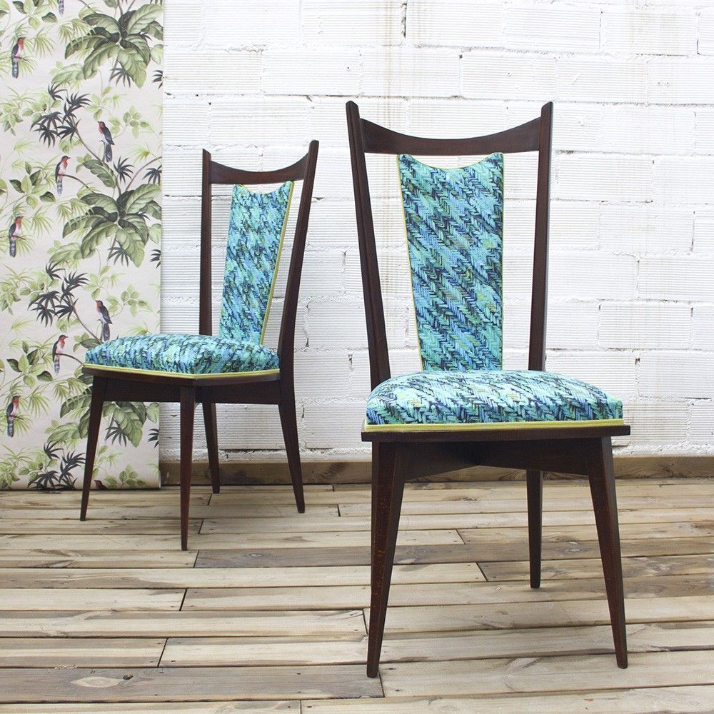 Pair Of Vintage Upholstered Chairs, France, 1960's photo furniture