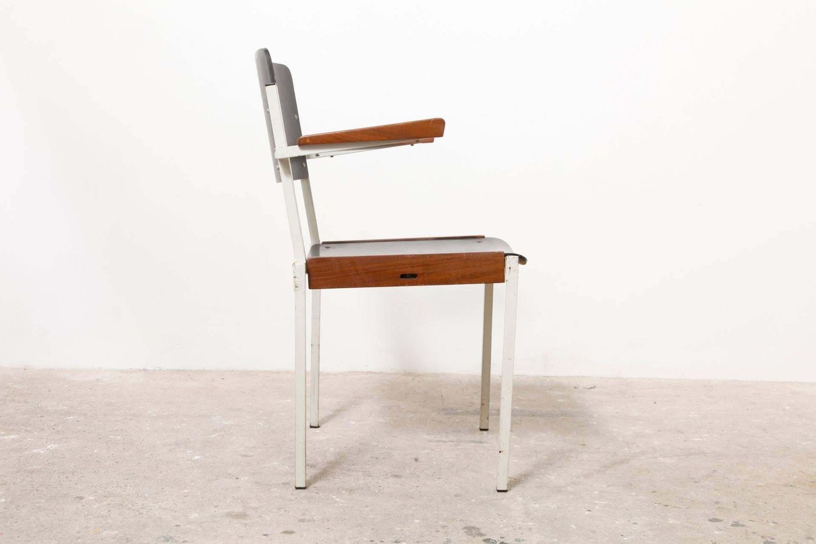 Set Of Six Industrial Stacking Armchairs By W. Gispen For Riemersma, 1950s photo for sale