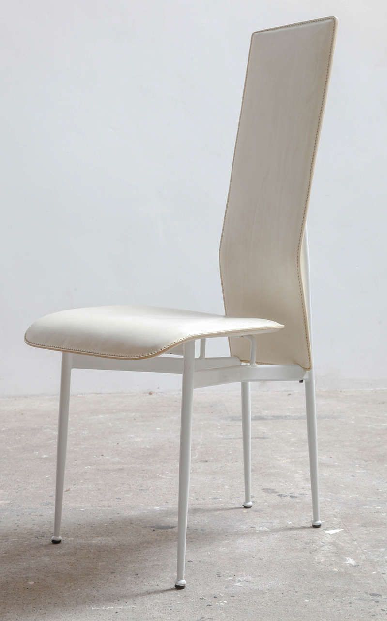 Set Of Five Vintage Italian Leather Chairs By Fasem photo furniture