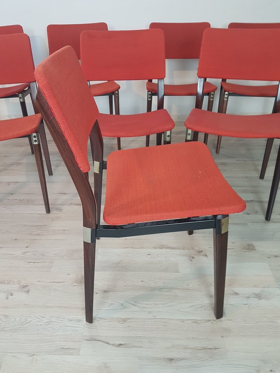 Mid Century Chairs In Rosewood By Eugenio Gerli For Tecno, 1960s, Set Of 8 photo vintage