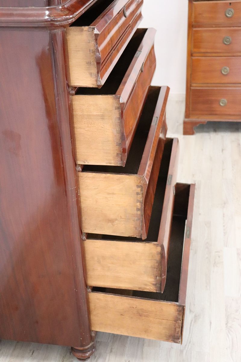 Antique Mahogany Tall Chest Of Drawers, 1850s photo buy