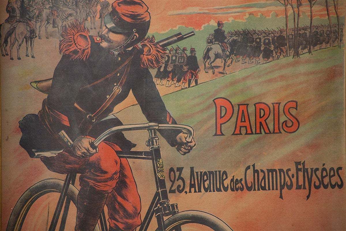 Original, Extra Large, Linen Backed Poster For "Cycles Rochet" Circa 1895 photo Art