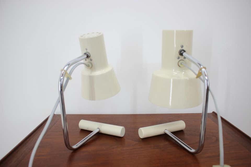Set Of Two Beige Table Lamps Designed By Josef Hůrka For Napako 1970´S photo 308.0
