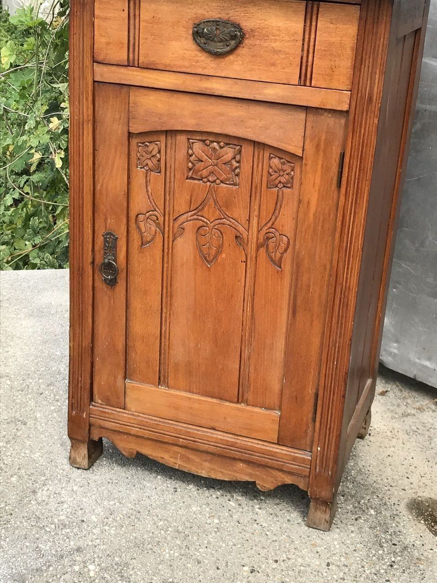 Antique Rustic Pinewood Nightstand photo Furniture