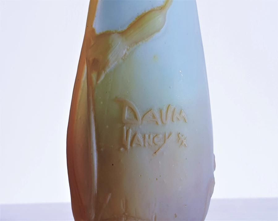 Home Decor Daum 'Fleur De Coloquinte' French Art Nouveau Satin Cameo Glass Vase | C. 1900s, Antique photo