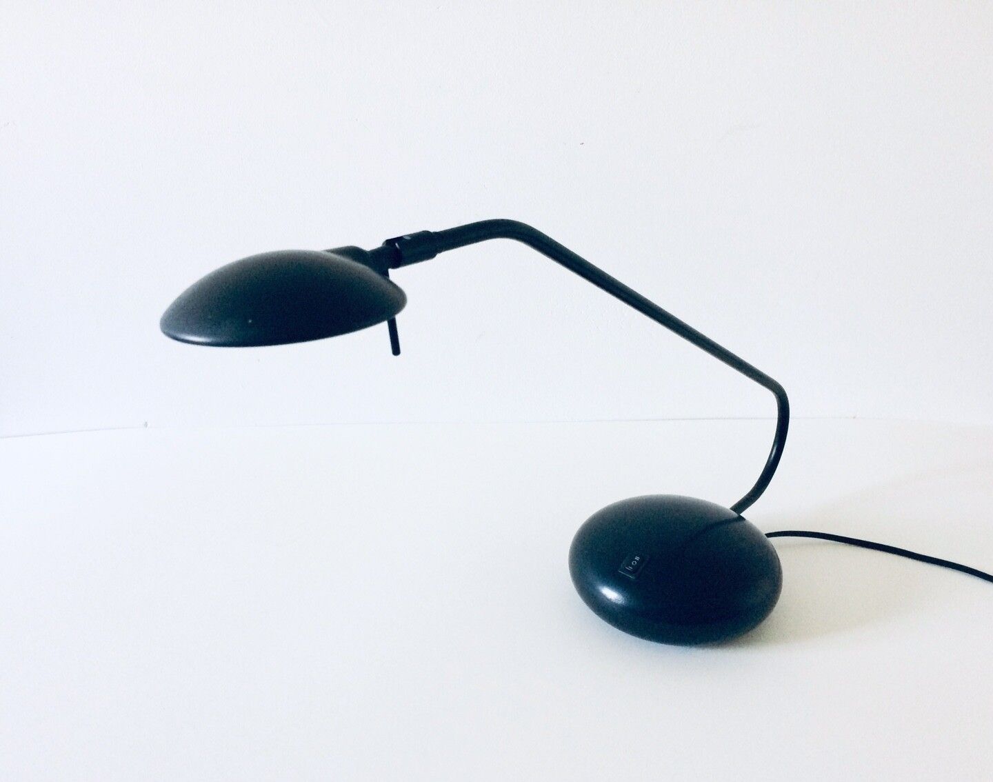 Post Modern Design Sleek Black Metal Desk Lamp 1980s photo buy