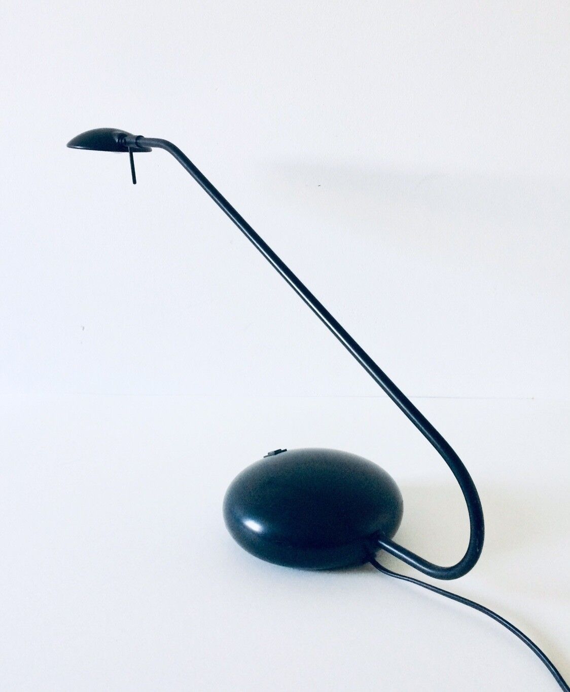 105.4 Post Modern Design Sleek Black Metal Desk Lamp 1980s photo