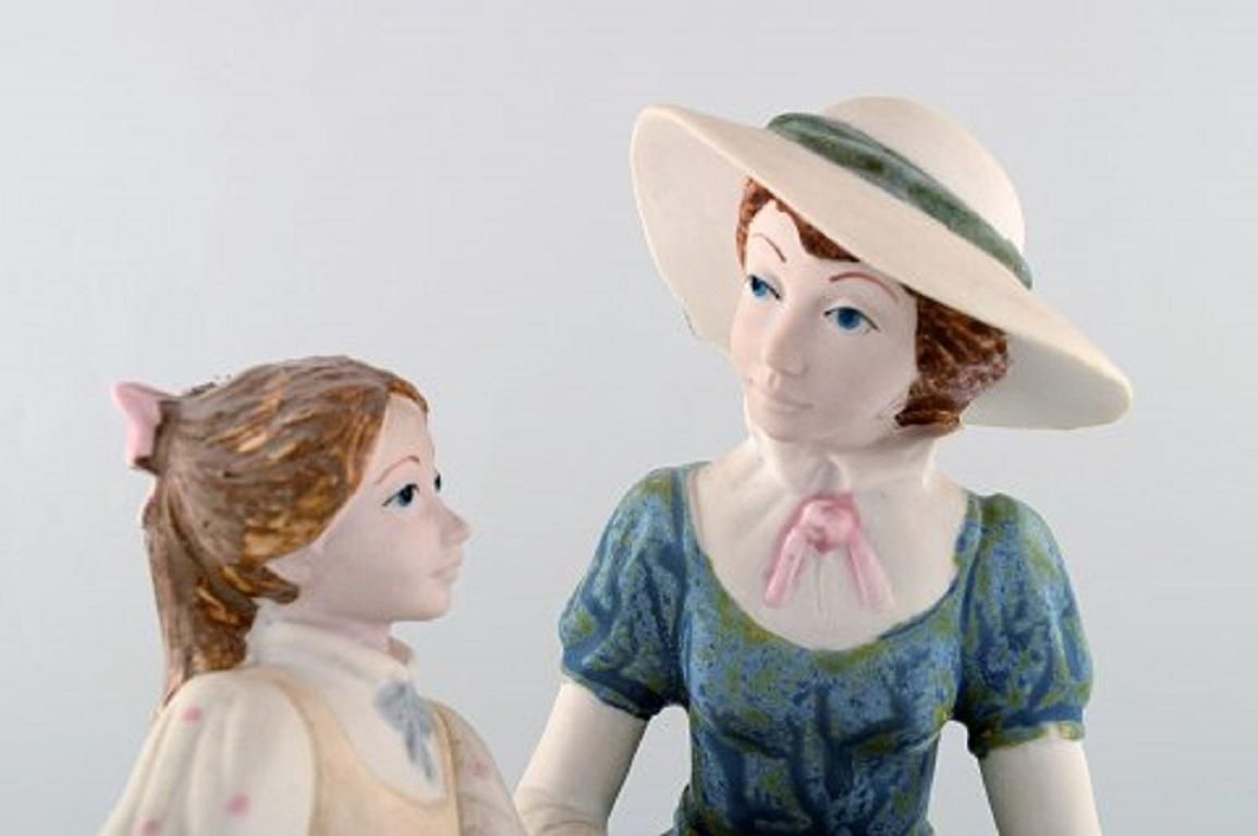 Pal, Spain, Large Sculpture In Glazed Ceramics, Mother With Daughter, 1980s photo buy