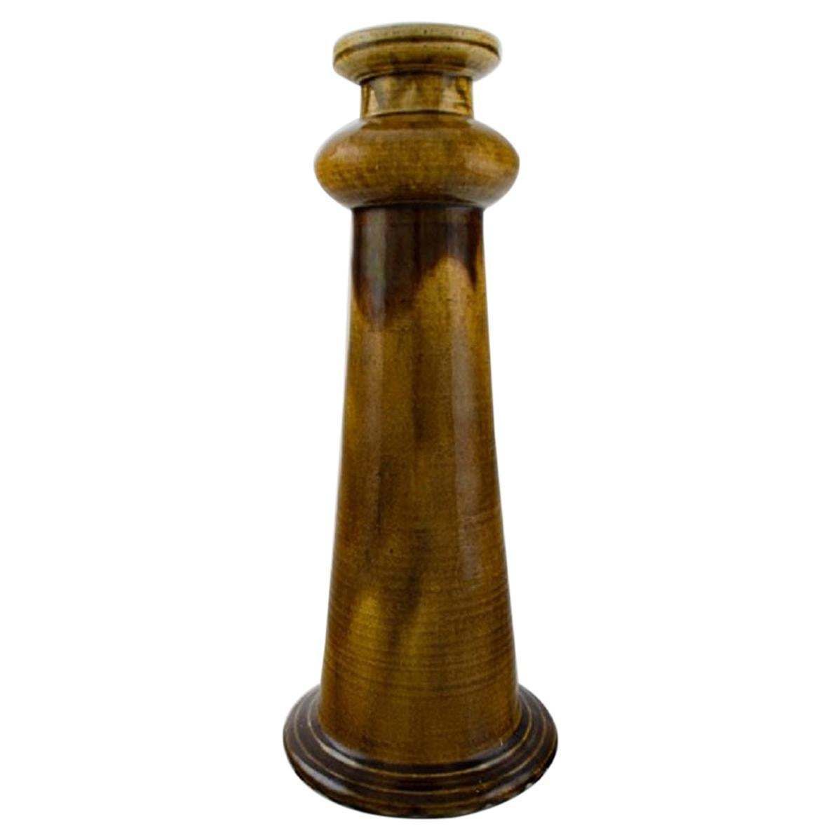 Nils Kähler For Kähler, Denmark. Colossal Candleholder In Glazed Ceramics