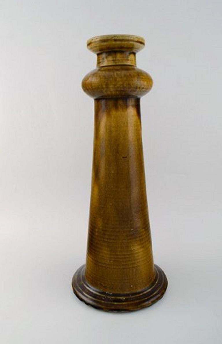 Nils Kähler For Kähler, Denmark. Colossal Candleholder In Glazed Ceramics photo for sale