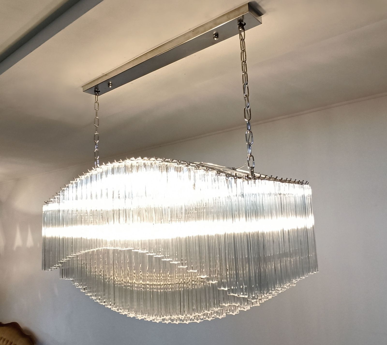 Extraordinary Quadriedri Murano Glass Chandelier   292 Clear Prism Quadriedri   Pagoda photo furniture