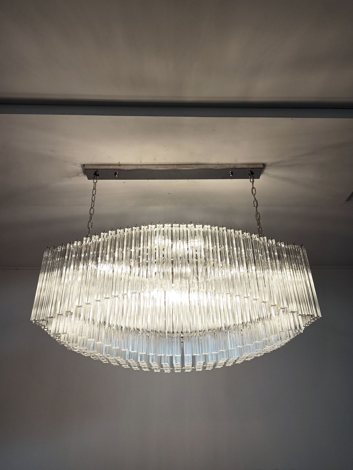 photo vinterior Extraordinary Quadriedri Murano Glass Chandelier   292 Clear Prism Quadriedri   Pagoda