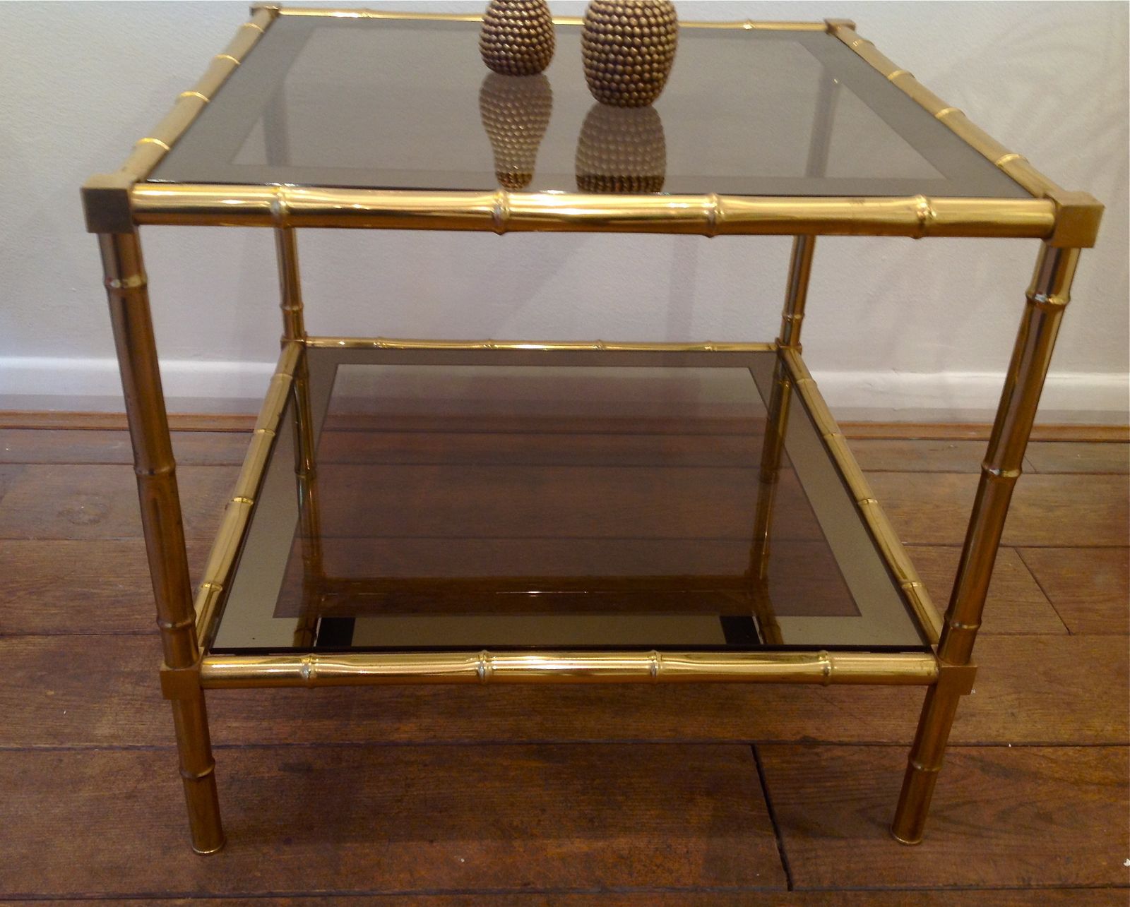 Faux Brass Bamboo Table photo furniture