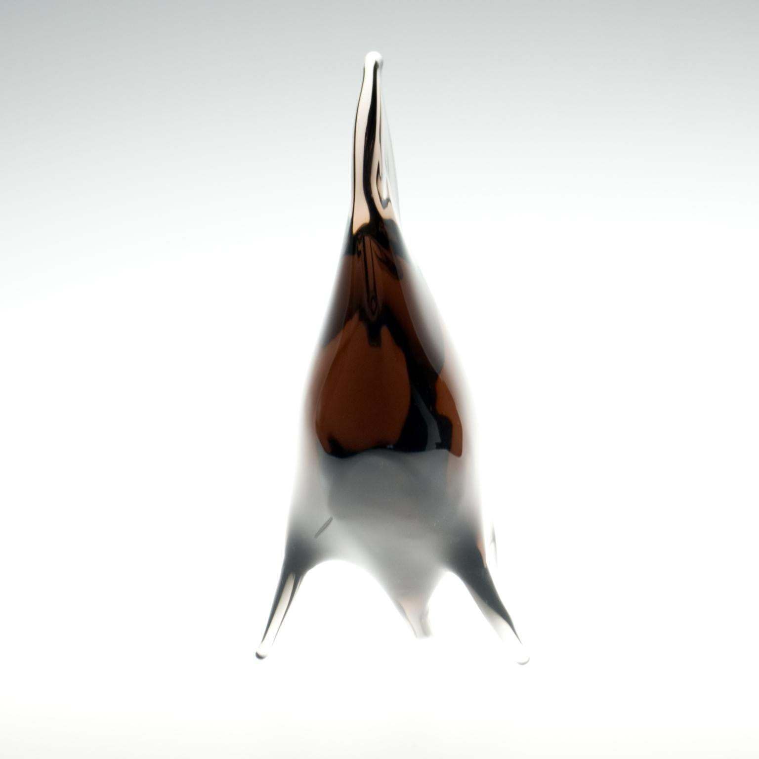 Mid Century Art Glass Fish Sculpture By Miloslav Janku For železný Brod, 1960s photo furniture