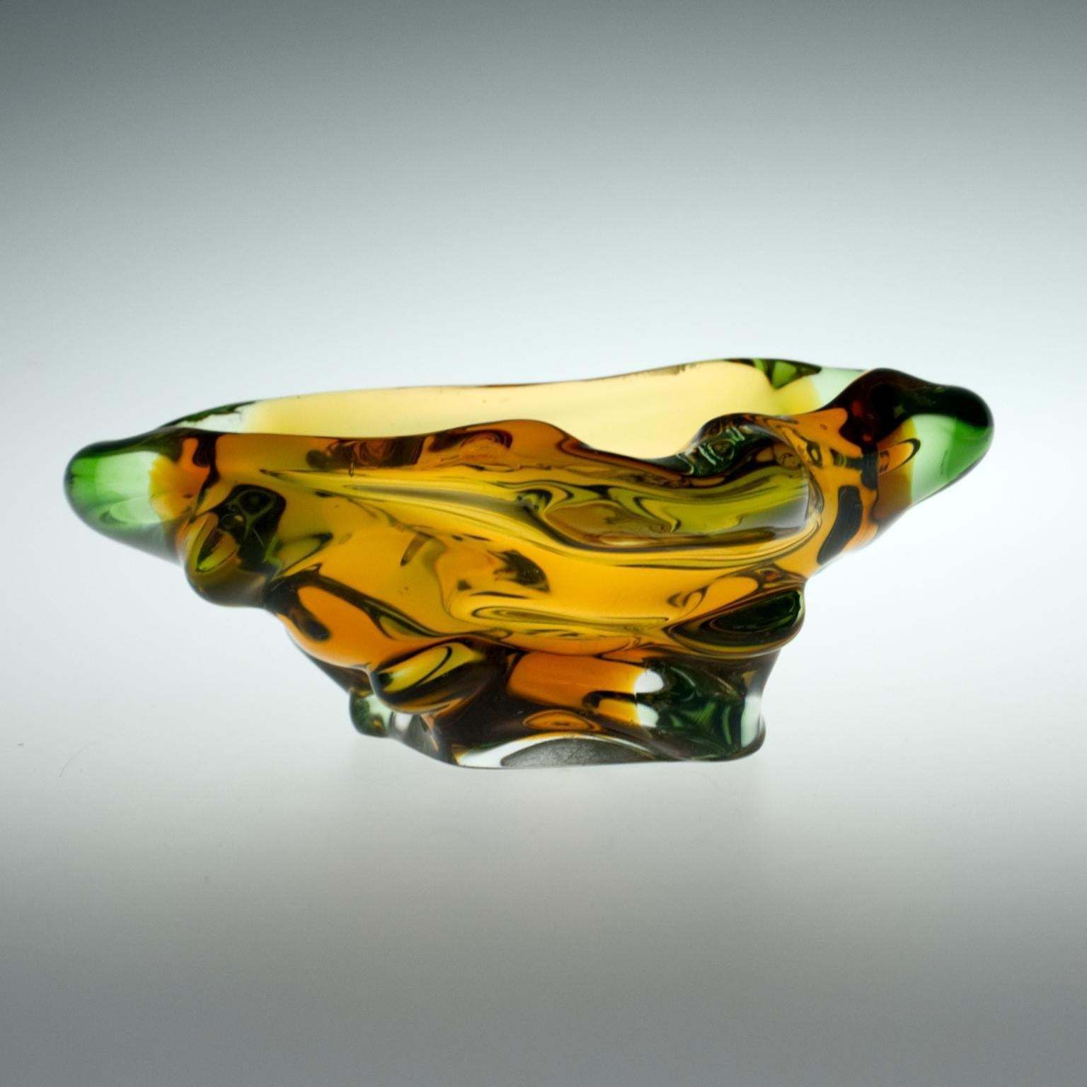 Mid Century Glass Ashtray By Frantisek Zemek For Mstišov Glassworks, 1960s photo furniture