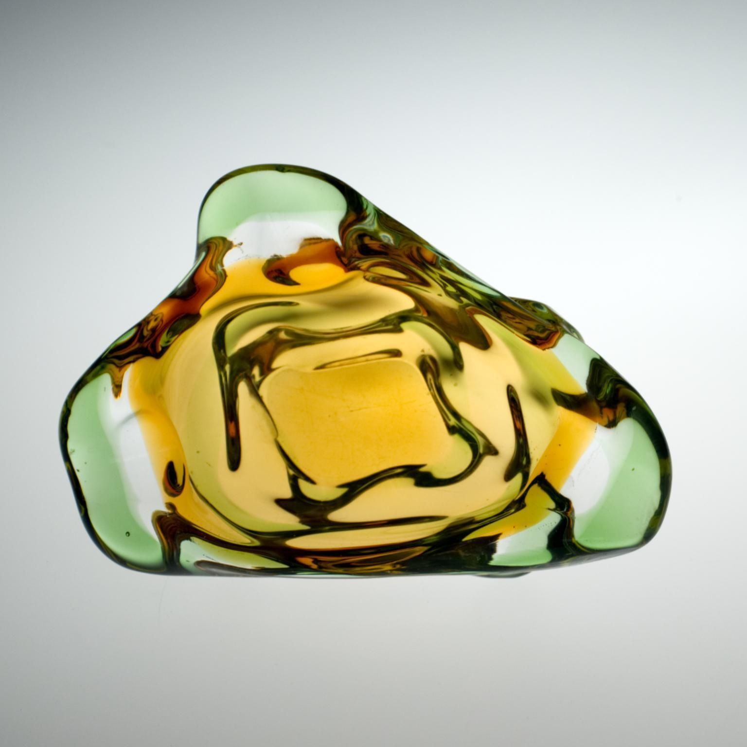 Mid Century Glass Ashtray By Frantisek Zemek For Mstišov Glassworks, 1960s photo vinterior