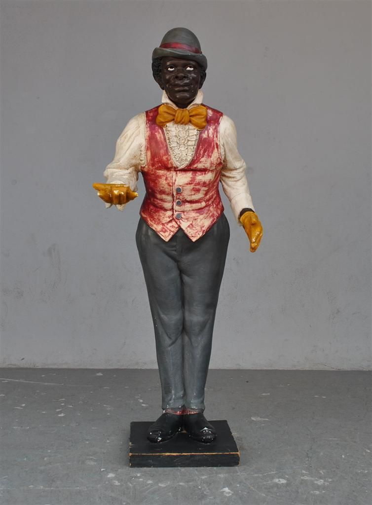 Patinated Plaster Statue Of Colored Man At The Beginning Of The X Xth Century photo furniture