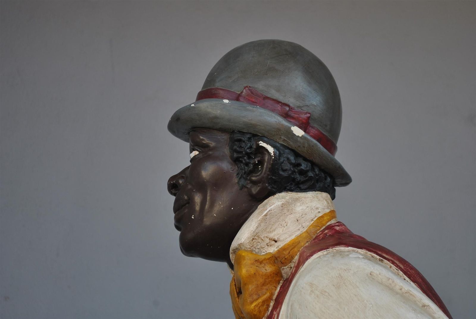 Patinated Plaster Statue Of Colored Man At The Beginning Of The X Xth Century photo vinterior