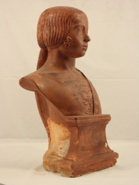 Bust Of A 19th Century Italian Terracotta Woman photo for sale