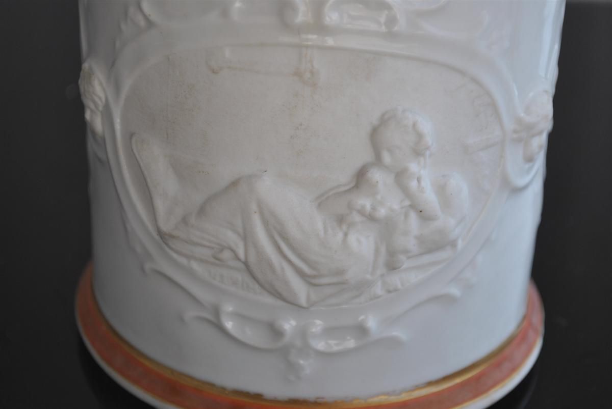 Xi Xth Century Pot In Glazed Ceramic Relief Decoration photo vinterior