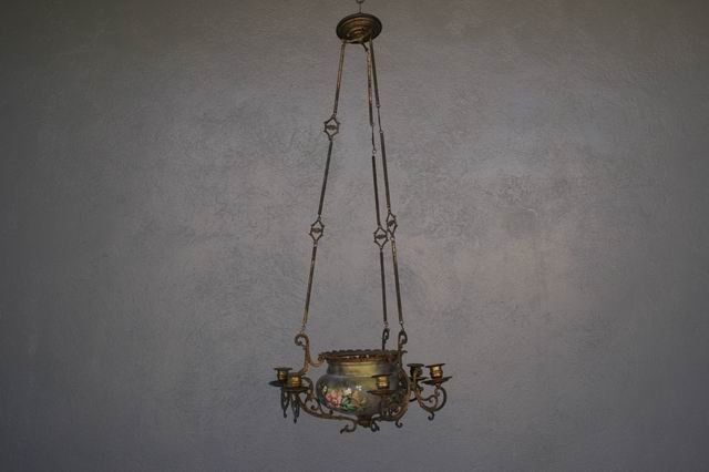 Hanging Chandelier In Painted Bronze photo Lighting