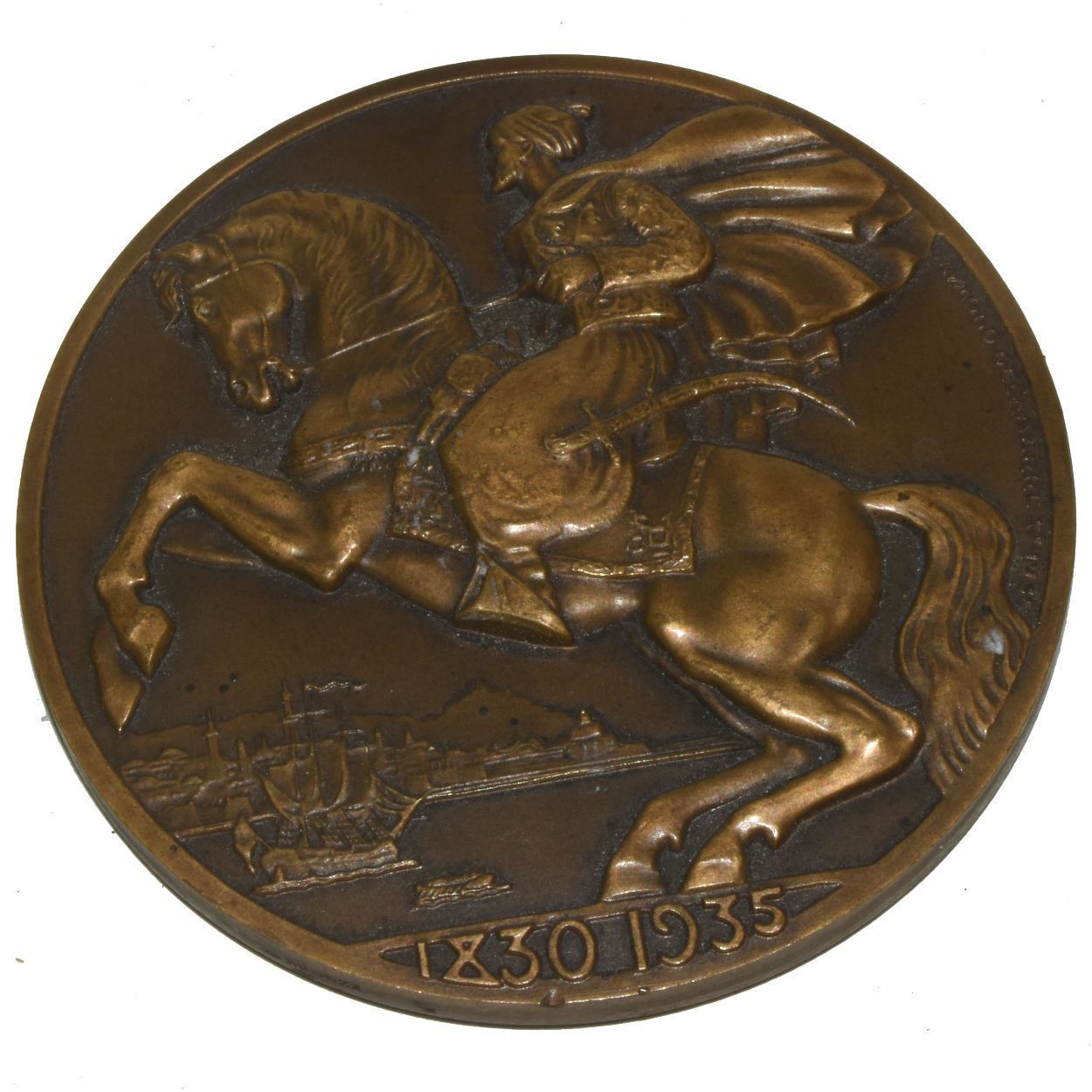 Bronze Medal Compagnie Générale Transatlantique Tribute To The City Of Algiers 1935 photo furniture
