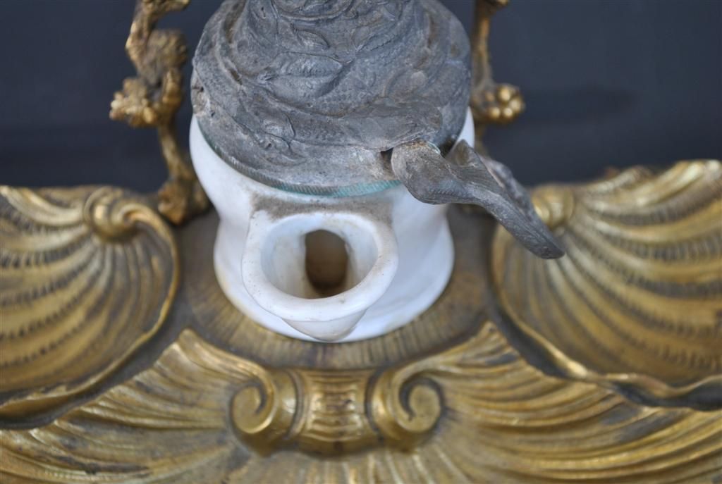 Inkwell In Gilded Bronze Shell Saint Jacques Xi Xth photo 565.0