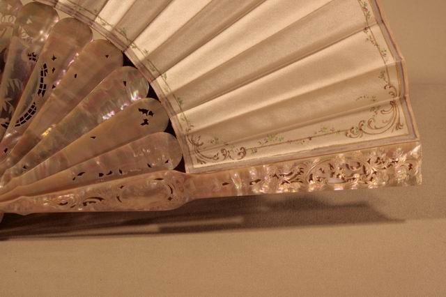 Mother Of Pearl And Painted Silk Fan, Xi Xth Century photo furniture