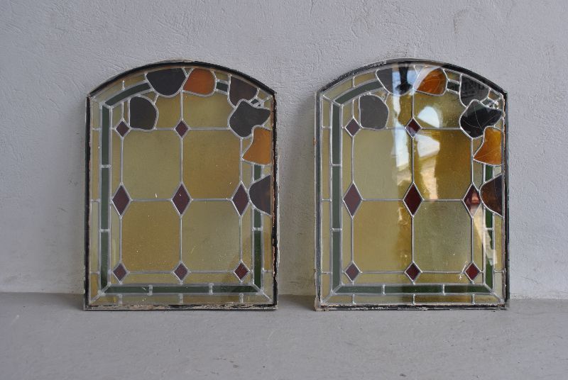 Stained Glass Window With Geometric Shapes Birds photo furniture
