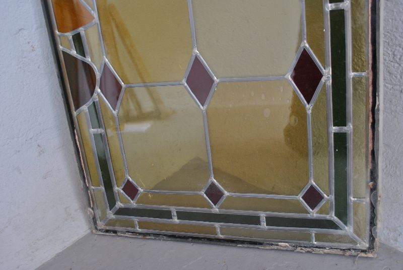 Stained Glass Window With Geometric Shapes Birds photo buy